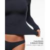 imageINLYRIC Womens Long Sleeve TShirts Crew Neck Basic Fitted Slim Tees Thermal Going Out Trendy Crop TopsTrue Navy