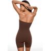 imageINLYRIC Womens Natrelax Strapless Jumpsuit  One Piece Tube Top Sexy Bodycon Workout Shorts Rompers Summer OutfitsCoffee Brown
