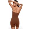 imageINLYRIC Womens Natrelax Strapless Jumpsuit  One Piece Tube Top Sexy Bodycon Workout Shorts Rompers Summer OutfitsCroissant Brown