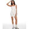 imageINLYRIC Womens Natrelax Strapless Jumpsuit  One Piece Tube Top Sexy Bodycon Workout Shorts Rompers Summer OutfitsIceland White