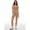 imageINLYRIC Womens Natrelax Strapless Jumpsuit  One Piece Tube Top Sexy Bodycon Workout Shorts Rompers Summer OutfitsLatte Coffee
