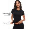 imageINLYRIC Womens Summer Short Sleeve Tops  Cotton Trendy Cute Basic Casual Crew Neck Single Layer T Shirts Tees TopsBlack