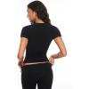 imageINLYRIC Womens Summer Short Sleeve Tops  Cotton Trendy Cute Basic Casual Crew Neck Single Layer T Shirts Tees TopsBlack