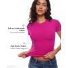 imageINLYRIC Womens Summer Short Sleeve Tops  Cotton Trendy Cute Basic Casual Crew Neck Single Layer T Shirts Tees TopsGranita Pink