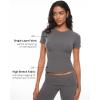 imageINLYRIC Womens Summer Short Sleeve Tops  Cotton Trendy Cute Basic Casual Crew Neck Single Layer T Shirts Tees TopsLava Smoke Grey