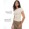 imageINLYRIC Womens Summer Short Sleeve Tops  Cotton Trendy Cute Basic Casual Crew Neck Single Layer T Shirts Tees TopsMilky White