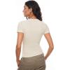 imageINLYRIC Womens Summer Short Sleeve Tops  Cotton Trendy Cute Basic Casual Crew Neck Single Layer T Shirts Tees TopsMilky White