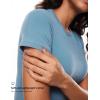 imageINLYRIC Womens Summer Short Sleeve Tops  Cotton Trendy Cute Basic Casual Crew Neck Single Layer T Shirts Tees TopsUniverse Blue