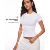 imageINLYRIC Womens Summer Short Sleeve Tops  Cotton Trendy Cute Basic Casual Crew Neck Single Layer T Shirts Tees TopsWhite