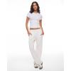 imageINLYRIC Womens Summer Short Sleeve Tops  Cotton Trendy Cute Basic Casual Crew Neck Single Layer T Shirts Tees TopsWhite