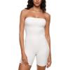 imageINLYRIC Womens Natrelax Strapless Jumpsuit  One Piece Tube Top Sexy Bodycon Workout Shorts Rompers Summer OutfitsIceland White