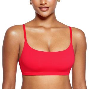imageINLYRIC Womens Inbarely Bralettes Cami Bras No Underwire Wireless Seamless Unlined Comfort Sports BraBright Red