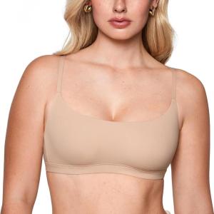 imageINLYRIC Womens Inbarely Soft Bralettes  Cami Bras No Underwire Seamless Unlined Comfort BraletteWheat Beige