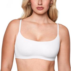 imageINLYRIC Womens Inbarely Soft Bralettes  Cami Bras No Underwire Seamless Unlined Comfort BraletteWhite  See Through