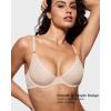 imageINLYRIC Womens Cosnufy Sheer Balconette Bra Demi Unlined Plunge Mesh See Through Sexy Bras UnderwireBeige