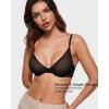 imageINLYRIC Womens Cosnufy Sheer Balconette Bra Demi Unlined Plunge Mesh See Through Sexy Bras UnderwireBlack