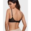 imageINLYRIC Womens Cosnufy Sheer Balconette Bra Demi Unlined Plunge Mesh See Through Sexy Bras UnderwireBlack