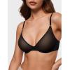 imageINLYRIC Womens Cosnufy Sheer Balconette Bra Demi Unlined Plunge Mesh See Through Sexy Bras UnderwireBlack