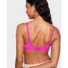imageINLYRIC Womens Cosnufy Sheer Balconette Bra Demi Unlined Plunge Mesh See Through Sexy Bras UnderwireBright Pink