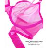 imageINLYRIC Womens Cosnufy Sheer Balconette Bra Demi Unlined Plunge Mesh See Through Sexy Bras UnderwireBright Pink