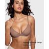imageINLYRIC Womens Cosnufy Sheer Balconette Bra Demi Unlined Plunge Mesh See Through Sexy Bras UnderwireBrown Purple