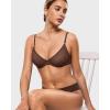 imageINLYRIC Womens Cosnufy Sheer Balconette Bra Demi Unlined Plunge Mesh See Through Sexy Bras UnderwireHazelnut