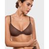 imageINLYRIC Womens Cosnufy Sheer Balconette Bra Demi Unlined Plunge Mesh See Through Sexy Bras UnderwireHazelnut