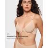 imageINLYRIC Womens Cosnufy Sheer Front Closure Bra  Demi Sexy Seamless Unlined No Padding Mesh Underwire BraBeige