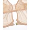 imageINLYRIC Womens Cosnufy Sheer Front Closure Bra  Demi Sexy Seamless Unlined No Padding Mesh Underwire BraBeige