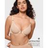 imageINLYRIC Womens Cosnufy Sheer Front Closure Bra  Demi Sexy Seamless Unlined No Padding Mesh Underwire BraBeige