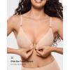 imageINLYRIC Womens Cosnufy Sheer Front Closure Bra  Demi Sexy Seamless Unlined No Padding Mesh Underwire BraBeige