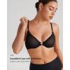 imageINLYRIC Womens Cosnufy Sheer Front Closure Bra  Demi Sexy Seamless Unlined No Padding Mesh Underwire BraBlack