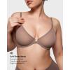 imageINLYRIC Womens Cosnufy Sheer Front Closure Bra  Demi Sexy Seamless Unlined No Padding Mesh Underwire BraBrown Purple