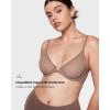 imageINLYRIC Womens Cosnufy Sheer Front Closure Bra  Demi Sexy Seamless Unlined No Padding Mesh Underwire BraBrown Purple