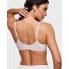 imageINLYRIC Womens Cosnufy Sheer Front Closure Bra  Demi Sexy Seamless Unlined No Padding Mesh Underwire BraCoconut White