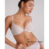 imageINLYRIC Womens Cosnufy Sheer Front Closure Bra  Demi Sexy Seamless Unlined No Padding Mesh Underwire BraCoconut White