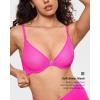 imageINLYRIC Womens Cosnufy Sheer Front Closure Bra  Demi Sexy Seamless Unlined No Padding Mesh Underwire BraGlitter Rose