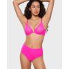 imageINLYRIC Womens Cosnufy Sheer Front Closure Bra  Demi Sexy Seamless Unlined No Padding Mesh Underwire BraGlitter Rose