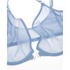 imageINLYRIC Womens Cosnufy Sheer Front Closure Bra  Demi Sexy Seamless Unlined No Padding Mesh Underwire BraMoonlight Blue