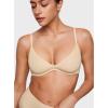 imageINLYRIC Womens Inbarely Plus Plunge Bra  Unlined Underwire Sexy Demi Balconette BrasLight Oatmeal