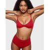 imageINLYRIC Womens Inbarely Plus Plunge Bra  Unlined Underwire Sexy Demi Balconette BrasLipstick Blue