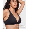 imageINLYRIC Womens Inbarely Soft Plunge Bralette  Deep V Unlined Triangle No Padding No Underwire Sexy Comfort Sleep BraBlack