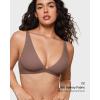 imageINLYRIC Womens Inbarely Soft Plunge Bralette  Deep V Unlined Triangle No Padding No Underwire Sexy Comfort Sleep BraBrown Purple