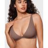 imageINLYRIC Womens Inbarely Soft Plunge Bralette  Deep V Unlined Triangle No Padding No Underwire Sexy Comfort Sleep BraBrown Purple