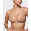imageINLYRIC Womens Inbarely Soft Plunge Bralette  Deep V Unlined Triangle No Padding No Underwire Sexy Comfort Sleep BraGravel Beige