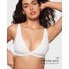 imageINLYRIC Womens Inbarely Soft Plunge Bralette  Deep V Unlined Triangle No Padding No Underwire Sexy Comfort Sleep BraSnow White
