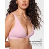 imageINLYRIC Womens Inbarely Soft Plunge Bralette  Deep V Unlined Triangle No Padding No Underwire Sexy Comfort Sleep BraSweet Pink