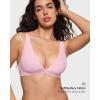 imageINLYRIC Womens Inbarely Soft Plunge Bralette  Deep V Unlined Triangle No Padding No Underwire Sexy Comfort Sleep BraSweet Pink