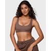 imageINLYRIC Womens Inbarely Soft Racerback Bralettes  2 Ways to Wear Unlined Comfortable Smooth High Neck Scoop Neck BraBrown Purple