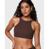 imageINLYRIC Womens Inbarely Soft Racerback Bralettes  2 Ways to Wear Unlined Comfortable Smooth High Neck Scoop Neck BraHazelnut